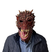 お買い得  ハロウィン 2024-動物緑の魚ヘッドカバーオランウータン馬頭象オンドリヘッドカバー豚頭ヒョウトラキツネマスクラテックスコスプレ用