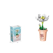 cheap Building Toys-Meat building block flower blind box simulation flower potted tabletop decoration assembly boutique toy gift prize