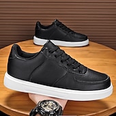 billiga Herrsneakers-Herr Sneakers Kontor / Business Vita skor Promenad Ledigt Dagligen Läder Bekväm Korta stövlar / ankelstövlar Loafers Svart Vit Vår Höst