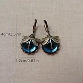 preiswerte Statuen-1 Paar Vintage-Ohrhänger mit libellengrünem Kristall, Boho-Ohrringe, Schmuckpakete, Muttertagsgeschenke, Geburtstagsgeschenke, Weihnachtsgeschenke, Geschenke für Frauen und Mädchen, Partygeschenke