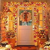 abordables Guirlandes lumineuses USB-Guirlande de lanternes en feuille d&#039;érable Guirlande de lanternes d&#039;Halloween, d&#039;automne, de Thanksgiving 6 m 40 LED 3 m 20 LED 1,5 m 10 LED Guirlande lumineuse décorative de jardin intérieur et extérieur alimentée par batterie ou USB