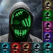 olcso Halloween kellékvilágítás-halloween izzó maszk led világít csontváz kalóz maszk halloween maszk fesztiválra cosplay halloween kellékek karneváli ajándékok
