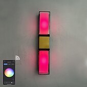 cheap Outdoor Wall Lights-LED Indoor/Outdoor Wall Light RGB Wall Lights Indoor Wall Light Wall Lamp Tuya App Alexa Control Waterproof IP65 Outdoor Wall Light 85-265V