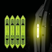 cheap Car Stickers-4 Pcs Car Door Warning Stickers Night Visibility Reflective Tape Door Stickers Decorative Stickers Car Body Reflective Strip Car Accessories