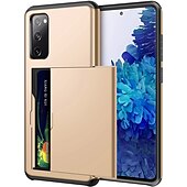 cheap Samsung Cases-Phone Case For Samsung Galaxy S24 S23 S21 S20 Plus Ultra Note 20 10 S25 Ultra Back Cover Bumper Frame Four Corners Drop Resistance With Card Holder Armor TPU