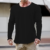 男性用 スウェットシャツ アプリコット ブラック ホワイト ブルー グリーン クルーネック 平織り スポーツ 日常 祝日 ポリエステル ストリートファッション ベーシック カジュアル 春 & 秋 衣類 パーカー トレーナー 長袖 お買い得  ベーシックスウェットシャツ-男性用 スウェットシャツ アプリコット ブラック ホワイト ブルー グリーン クルーネック 平織り スポーツ 日常 祝日 ポリエステル ストリートファッション ベーシック カジュアル 春 & 秋 衣類 パーカー トレーナー 長袖
