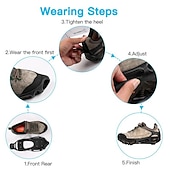 abordables Fournitures pour la maison-Couvre-chaussures antidérapants pour crampons à 24 dents - parfaits pour la traction hivernale et la randonnée sur neige en plein air
