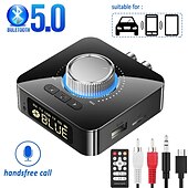 cheap Bluetooth Gadgets-Bluetooth Receiver Transmitter LED BT 5.0 Stereo AUX 3.5mm Jack RCA Handsfree Call TF U-Disk TV Car Kit Wireless Audio Adapter