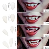 levne halloween 2024-5 ks halloween upíří zuby zombie zuby umělé zuby teror zábavná hračka party zuby cosplay míčové rekvizity