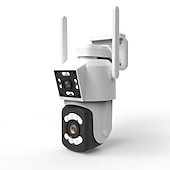 cheap Outdoor IP Network Cameras-2.4G WIFI Security CCTV Camera Dual Len Wireless IP Camera Two-Way Audio Talk Auto Tracking Waterproof Network Camera Digital Zoom Surveillance PTZ Camera