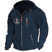 economico Felpe grafiche da uomo-Per uomo Stampe astratte Timone Felpe Manica lunga Felpe Con cappuccio Di tendenza Giornaliero Da mare Per uscire Primavera &amp; Autunno Blu scuro Grigio scuro Grigio Abbigliamento progettista S M L XL