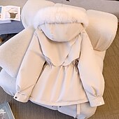 levne Zimní parka-Dámské Zimní kabát Puffer bunda Mikina s kapucí Větruvzdorné Zahřívací Kapsy S kapsami Kožešinový límec Módní Pouliční styl Pevná barva Dovolená ulice Denní nošení Jdeme ven Zip Standardní Mikina