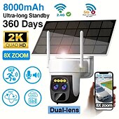 Недорогие IP-камеры для улицы-1 комплект уличной беспроводной камеры безопасности 360ptz 3-мегапиксельная камера наблюдения на солнечной энергии с Pir Motion 2K цветное ночное видение двусторонняя связь IP66 водонепроницаемая 2,4G