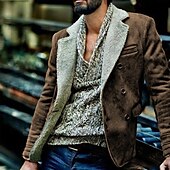 economico Giacche in Suede Sintetico-Per uomo Giacca in sherpa Giacca in pelle scamosciata marrone Casual Giornaliero Tenere al caldo Antivento Tasche Autunno Inverno Colore puro Streetwear Informale Bavero Standard Ecopelle Nero Cachi