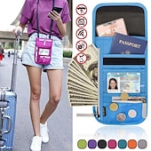 お買い得  カードホルダーとケース-rfid ブロッキングパスポートホルダー旅行財布カードバッグ shileding ネックポーチセキュリティ保護調整されたストラップファラデーバッグ