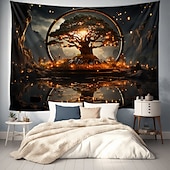 preiswerte Baum des Lebens Wandteppich-Trippy Baum des Lebens hängender Wandteppich, Wandkunst, großer Wandteppich, Wanddekoration, Fotografie, Hintergrund, Decke, Vorhang, Zuhause, Schlafzimmer, Wohnzimmer, Dekoration
