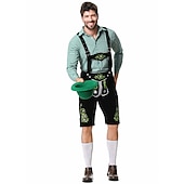 cheap Men-Oktoberfest Lederhosen Shirt Bavarian Bavarian German Wiesn Men's Traditional Style Cloth Blouse Shorts Hat