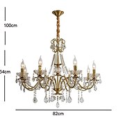 abordables Lustres style bougie-lustre led plafonnier en cristal 6/8 tête k9 cristal conception unique lumières encastrées en acier inoxydable led style nordique lustres de style bougie 110-120v 220-240v
