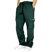 cheap Sweatpants-Men&#039;s Sweatpants Joggers Trousers Cargo Sweatpants Pocket Plain Comfort Breathable Outdoor Daily Going out Fashion Casual Dark Khaki Black