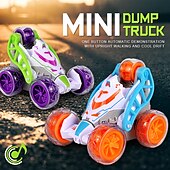 preiswerte RC-Fahrzeuge-Mini-Stunt-Dump-Auto, Ladespray, ferngesteuertes Auto, Kinderspielzeugauto, Licht 360 Rollover-Auto