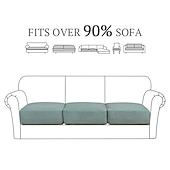 abordables Housse de fauteuil et d&#039;accoudoir de canapé-canapé extensible housse de coussin housse élastique canapé fauteuil causeuse 4 ou 3 places gris uni solide doux durable lavable