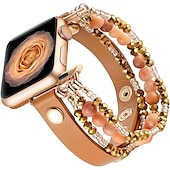 baratos Pulseiras de Apple Watch-Compatível com Pulseira Apple Watch 38mm 40mm 41mm 42mm 44mm 45mm 49mm Feminino Purpurina Couro PU Contas pulseira de substituição para iwatch Ultra 2 Series 9 8 7 SE 6 5 4 3 2 1