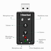 Недорогие USB-концентраторы-Высококачественный мини-USB 2,0 микрофон 7,1 звуковая дорожка динамик аудио гарнитура микрофон 3,5 мм разъем преобразователь 3D аудио звуковая карта адаптер для ноутбука