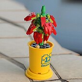 cheap Building Toys-Meat building block flower blind box simulation flower potted tabletop decoration assembly boutique toy gift prize