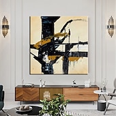 cheap Abstract Paintings-Handmade Hand Painted Extra Large Painting Black And white Painting Abstract Painting Oversized Abstract Painting Minimalist Art Wall Decor No Frame Unstretched