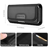 baratos saco de telefone universal-Bolsa de transporte horizontal com clipe para cinto de telefone de tecido de nylon de 4,7 a 6,8 polegadas com slot para cartão