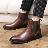 billiga Chelsea stövlar-chelsea boots i svart konstläder för män - perfekta för affärsmöten, formella evenemang och kvällskläder