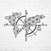 baratos decoração de parede de metal-1 peça mapa mundi arte de parede de metal decoração ao ar livre escultura de parede à prova de ferrugem ideal para jardim, casa, fazenda, pátio e quarto