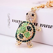 economico Ornamenti e pendenti per auto-novità strass tartaruga portachiavi portachiavi moda animale tartaruga metallo cristallo ciondolo borsa regalo
