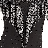 economico abito da competizione-Balli latino-americani Abito Perline Nappa A fantasia Per donna Prestazioni Addestramento Manica lunga Chinlon Retato Elastene