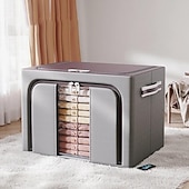 abordables Almacenamiento y organización-Caja de almacenamiento de ropa de gran capacidad, organizador de colchas de ropa a prueba de polvo, contenedor plegable para dormitorio y hogar, 1 ud.