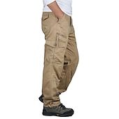 economico Pantaloni cargo-Per uomo Pantaloni cargo Pantaloni tattici Pantaloni Compatto Pantaloni da lavoro Multi tasca Gamba dritta Liscio All&#039;aperto Sport Lunghezza intera Ufficio Sport Sportivo Sport Nero Giallo