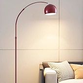 preiswerte LED-Stehlampe-Stehleuchte, Stehleuchte, Bogen-Stehleuchte, Lese-Stehleuchte, Stahl/Nickel matt, satiniert, verstellbar, Grande Edelstahl, 110–240 V