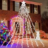 preiswerte Weihnachtsbeleuchtung-3M Lichterketten Weihnachtsbaumbeleuchtung 350 LEDs EL Warmweiß Weiß Mehrfarbig Kreative Lichterketten Solar 12 V