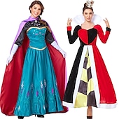 preiswerte Damenkostüme-Alice in Wonderland Prinzessin Peach Rote Königin Kleid Cosplay Kostüm Erwachsene Damen Cosplay Leistung Party Halloween Karneval Maskerade Einfaches Karnevalskostüm