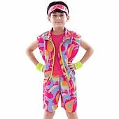 cheap Couple &amp; Group Costumes-Rollerblade Outfits Doll Y2K Cowgirl Suits Jumpsuit Dress Hot Pink Girls Boys Family Cosplay Costume Halloween Carnival Masquerade