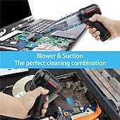 お買い得  掃除機-4-in-1 新しいコードレス車用掃除機 吹き飛ばしと吸引 多機能強力吸引 ミニワイヤレス車掃除機 ハンドヘルドエアダスター ウェットドライ使用 ホームオフィス車の掃除 ペットの毛の掃除に