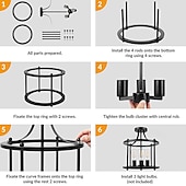 cheap Ceiling Lights-Modern Black Semi Flush Ceiling Light Fixture, 3 Light Traditional Pendant Light, Rustic Ceiling Light for Bedroom Living Room Dining Hall Hallway Kitchen 110-240V