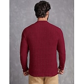 economico magliette di base-Per uomo Maglietta Camicia a Maniche Lunghe Manica Lunga Girocollo Primavera &amp; Autunno Semplice Striscia di Fossa Moda Designer Essenziale Lavoro a maglia Vacanza Streetwear Uscire Vinaccia Nero Blu