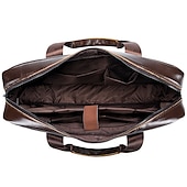 economico Borselli da uomo-valigetta in pelle marrone premium: elegante borsa per laptop da lavoro con tasche multiple, resistente per uso professionale e viaggi