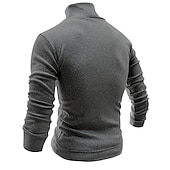 preiswerte Basic-T-Shirts-Herren T Shirt T-Shirt Langarmshirt Langarm Rollkragen Frühling &amp; Herbst Einfach Mode Designer Basic Urlaub Straße Ausgehen Wein Aprikose Dunkelgrau Top T-Shirt für Herren