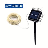 abordables Lumières de cordes solaires-Guirlande lumineuse solaire à LED pour réception de mariage, élégante, décoration de mariage, 10 m, 33 pieds, 100 LED, 8 modes d&#039;éclairage, étanche, pour jardin, Noël, mariage, fête d&#039;anniversaire,