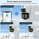 economico Videocamere di sorveglianza per esterni-telecamera wifi visione notturna esterna doppio schermo rilevamento umano 3mp protezione di sicurezza telecamera ip di sorveglianza cctv