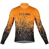voordelige Heren shirts-Voor heren Wielrenshirt Lange mouw Fietsen Kleding Bovenlichaam met 3 achterzakken Bergracen Wegwielrennen Ademend Sneldrogend Vochtregelerend Reflecterende strips Geel Rood Oranje Grafisch Polyester