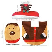 abordables Accessoires de bain de Noël-3 pièces/ensemble de décoration de salle de bain sur le thème du Père Noël, comprend une housse de siège de toilette, des tapis, une housse de boîte à eau et une housse de boîte de papier toilette, décoration de Noël.