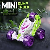 preiswerte RC-Fahrzeuge-Mini-Stunt-Dump-Auto, Ladespray, ferngesteuertes Auto, Kinderspielzeugauto, Licht 360 Rollover-Auto